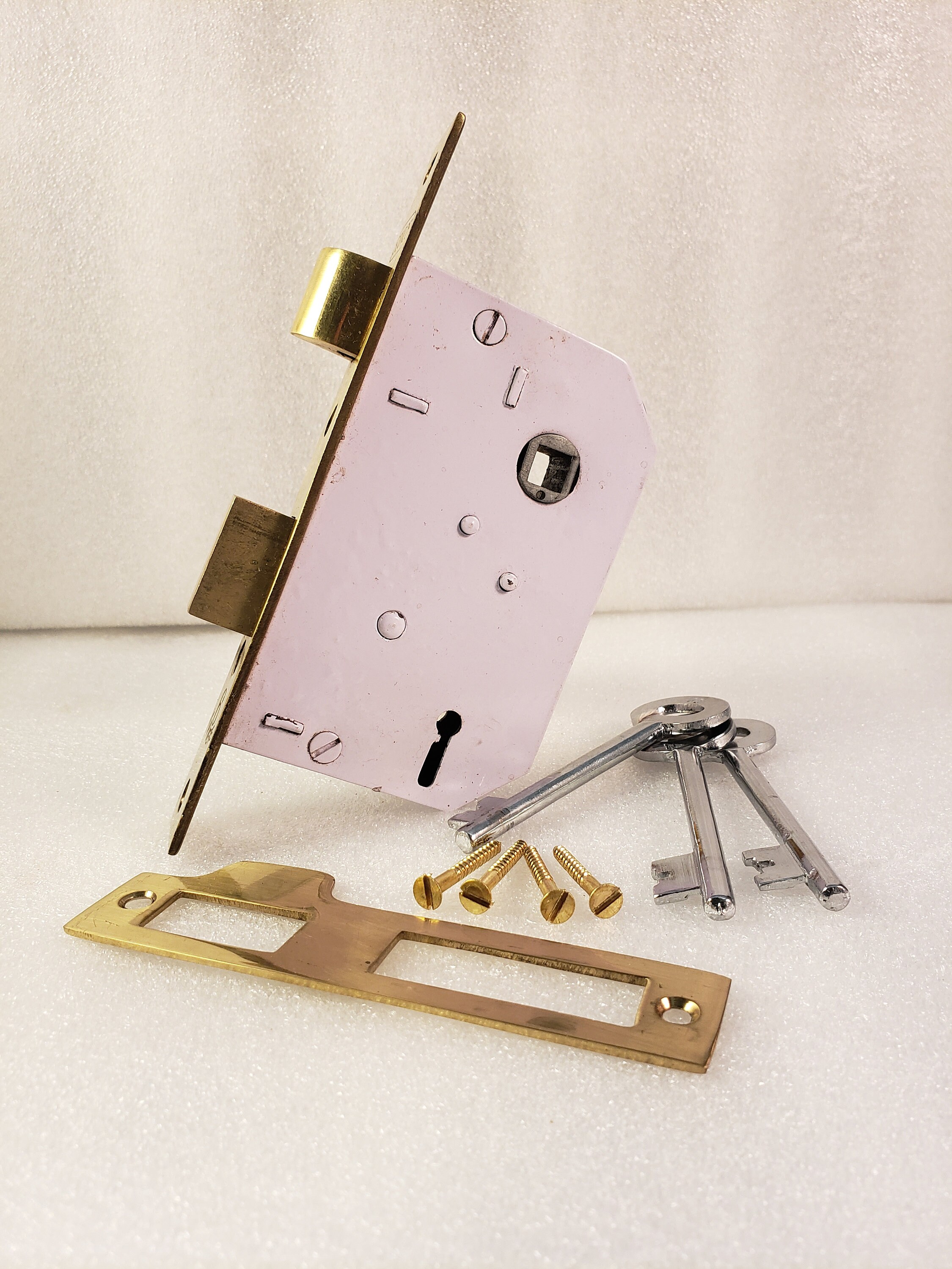 Mortise Lock Vintage Style Brass and White color Etsy