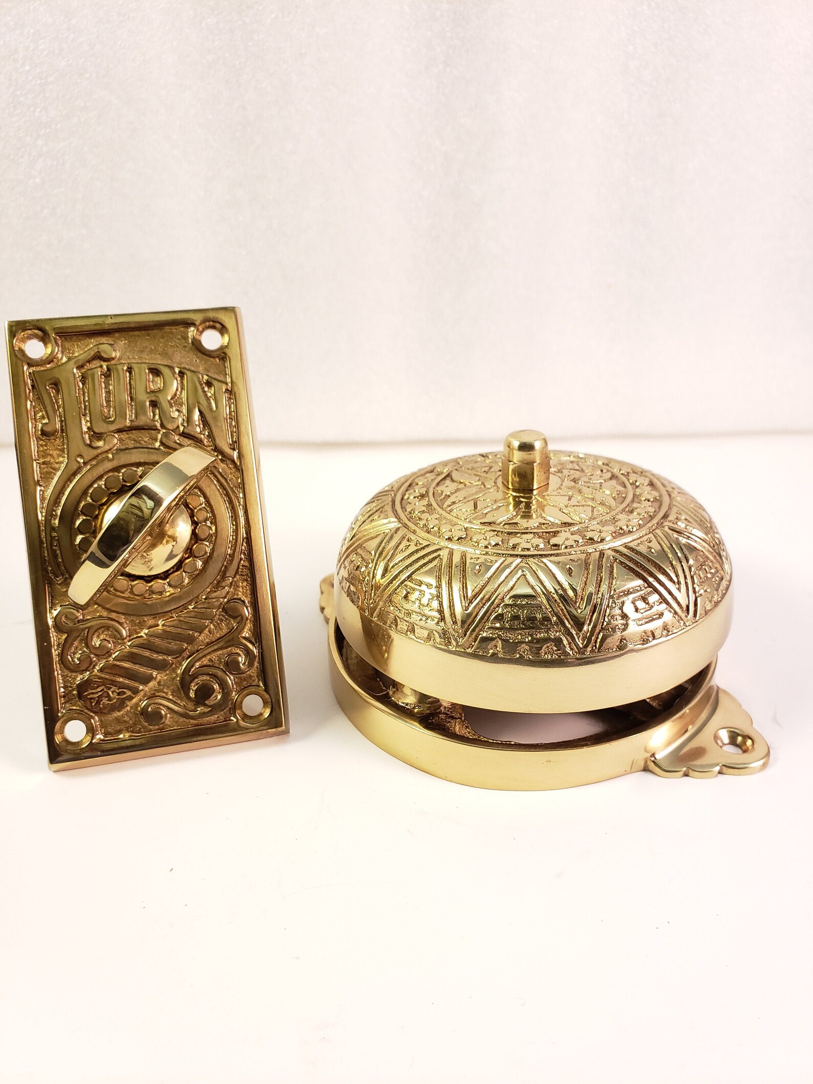 Twist HandTurn Solid Brass Wireless Doorbell Chime Etsy