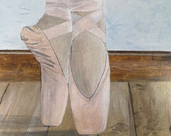 Ballet Studio, Signed Print/Card. Ballet dancer.Ballet Prints from Original Acrylic paintings. Daughters Birthday.