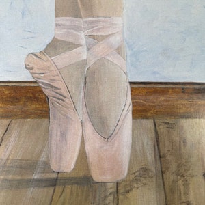 Balletstudio, gesigneerde print/kaart. Balletdanseres. Balletafdrukken van originele acrylschilderijen. Dochters verjaardag.