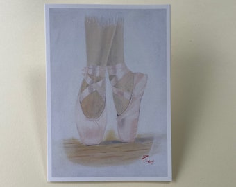 Ballet Shoes. On Point - Ballet dancer. Daughters Birthday.Dancing Card. Ballet Exams. birthdays,