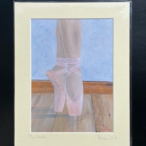 Ballet Studio, Signed Print/Card. Ballet dancer.Ballet Prints from Original Acrylic paintings. Daughters Birthday. image 3