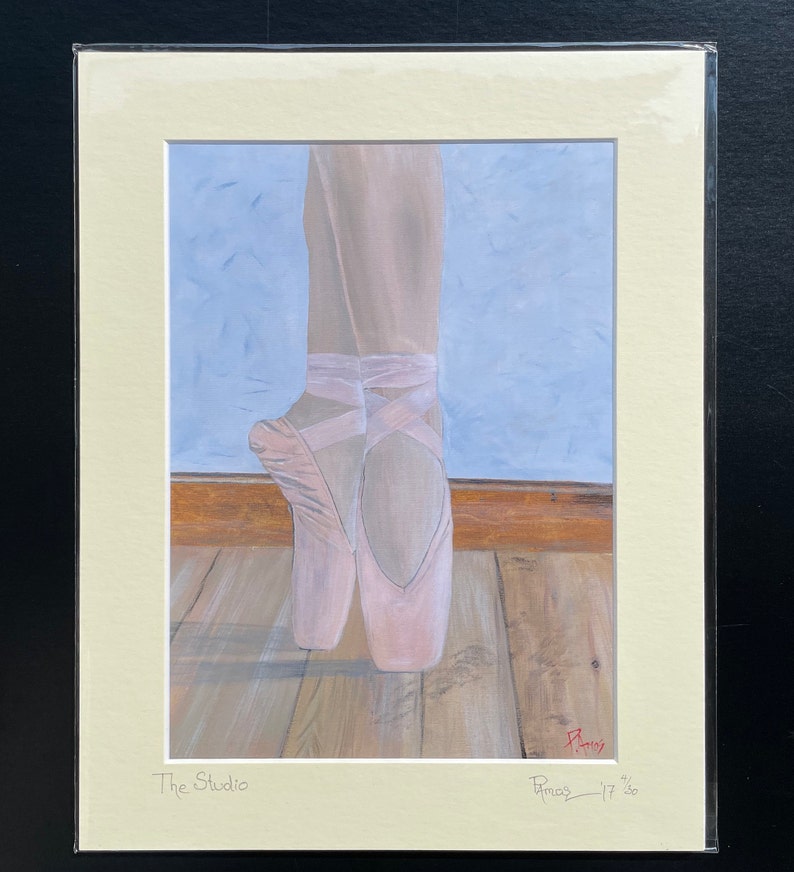 Ballet Studio, Signed Print/Card. Ballet dancer.Ballet Prints from Original Acrylic paintings. Daughters Birthday. image 3