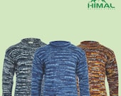 Hand Knitted Roll Neck dyed sweater - 100% Yak Wool