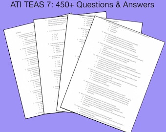 Teas Test 7 Cheat Sheet - Etsy