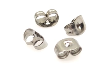 500pcs(250pairs) Surgical 316L Stainless Steel Butterfly Clasp Earring Backs Pierce Earring Nut
