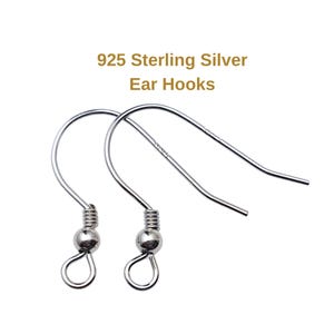 925 Sterling Silver Coil with Bead Earring Hook French Wire Earring Findings Hook Ear Wire Earrings Jewelry Making Earrings Style #1