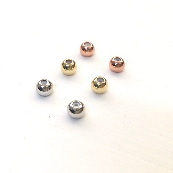 Vrac 50pcs Laiton Slider Stopper Bead Résultats pour fonction réglable sur le bracelet de collier délicat