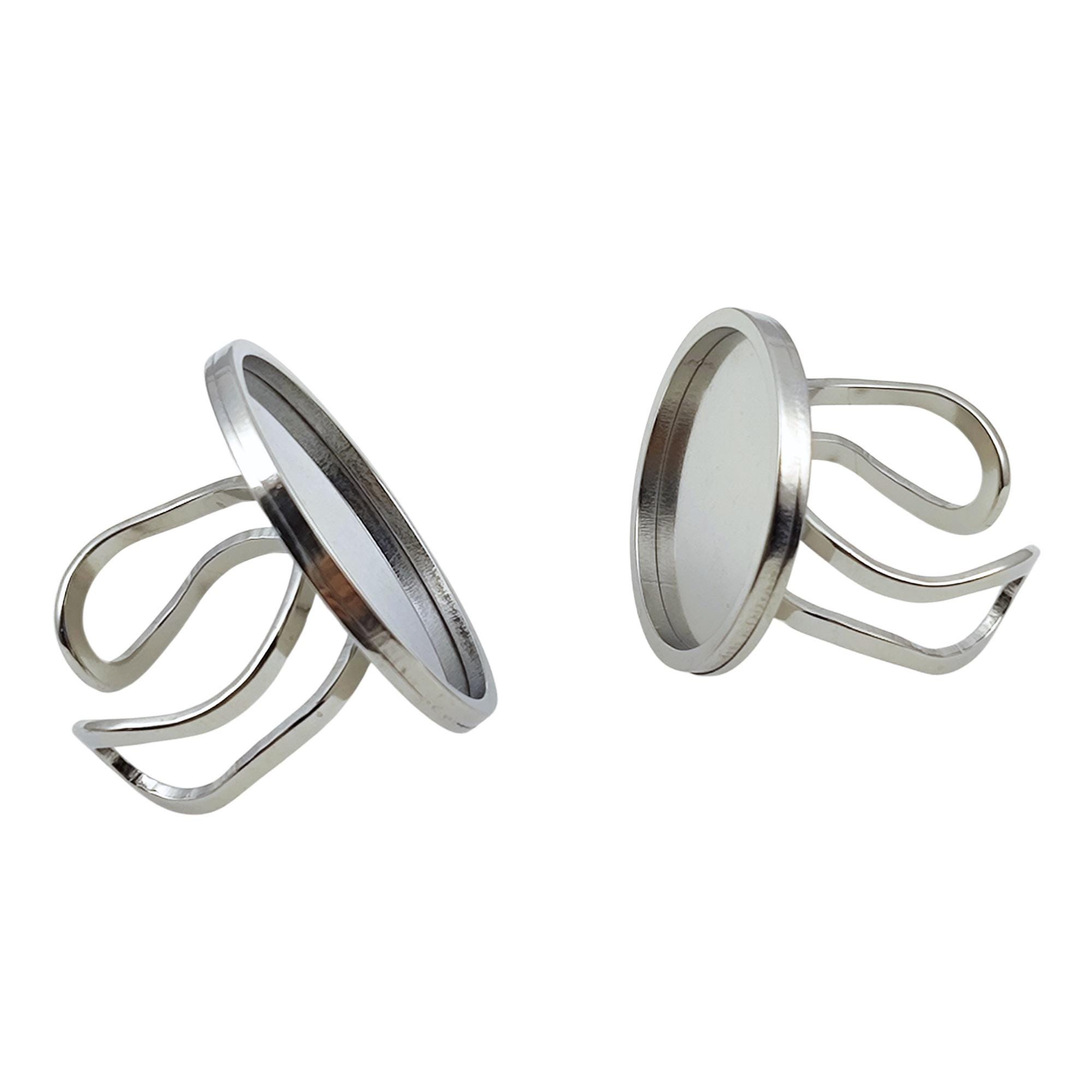 10pcs Stainless Steel 316L Round Thick Rim Ring Bezel Setting Blanks ...