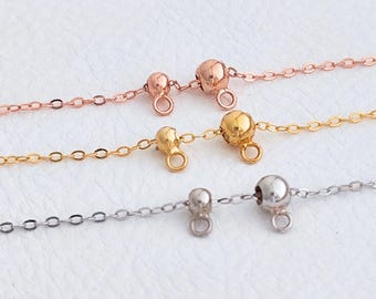 Sterling Silber Schieber Stopper Verschluss Perle mit Schlaufe für einstellbare Funktion auf Deinty Halskette Armband Charm oder Anhänger Anschließen