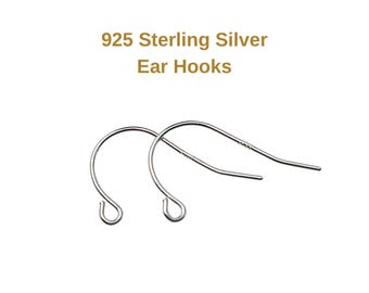 925 Sterling Silver S Shape Earring Hook French Wire Earring Findings Hook Ear Wire Earrings Jewelry Making Earrings Style #4