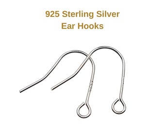 925 Sterling Silver Revert U Shape Earring Hook French Wire Earring Findings Hook Ear Wire Earrings Jewelry Making Earrings Style #6