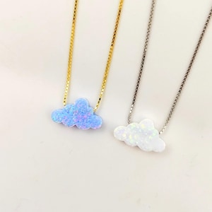 オパールクラウドスターリングシルバーネックレス、ファイアホワイトオパールネックレス、ファイアブルーオパールネックレスクラウドオパールネックレス、オパールクラウドペンダントネックレス