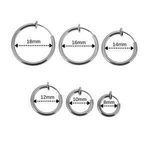 10pcs Stainless Steel No Pierce Earrings, Clip on Earrings for Men and Women, Hoop Earrings, Hypoallergenic Earrings image 6