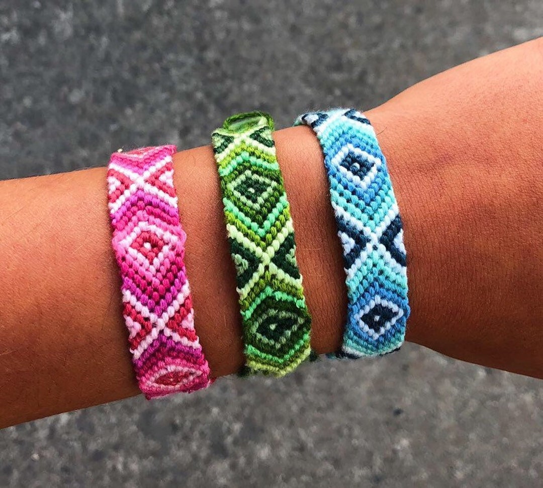 Diamond Color Patterned Friendship Bracelets - Etsy