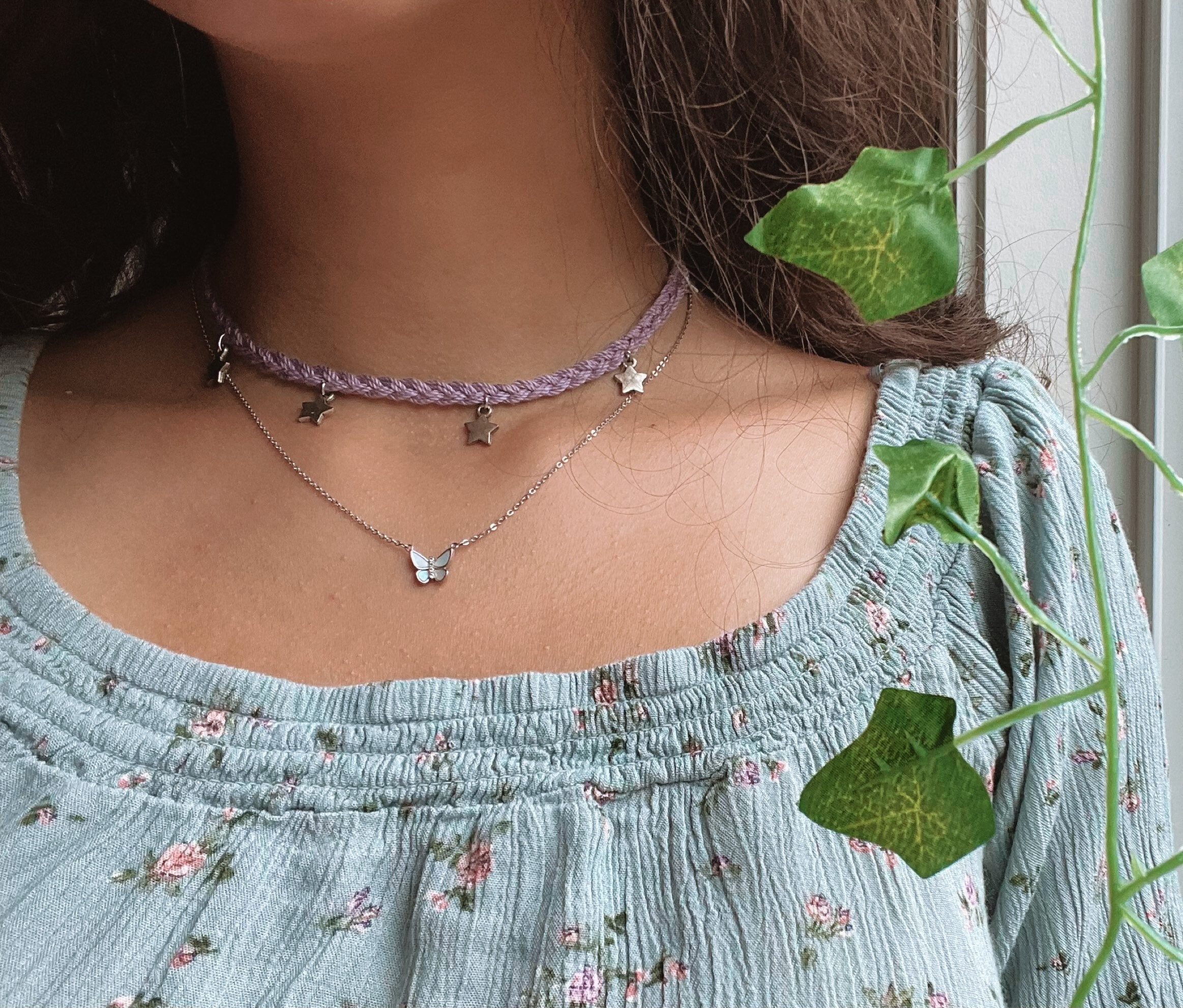 Star Charm Braided Choker VSCO 