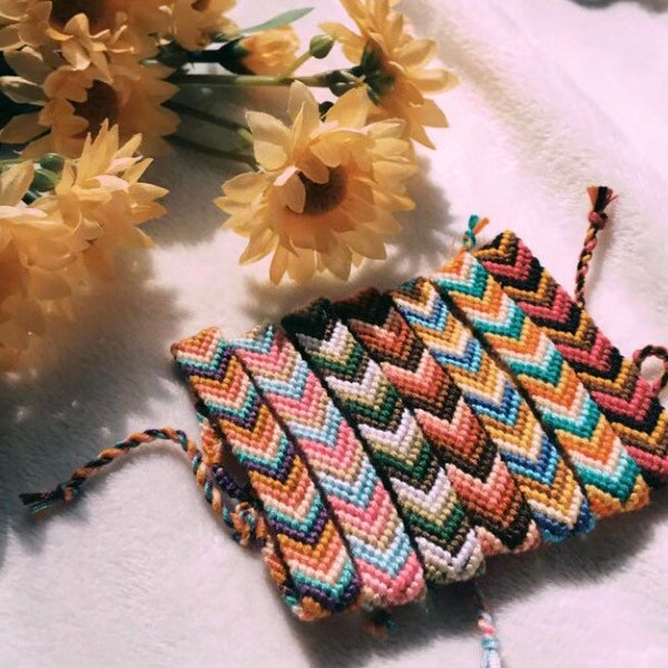 Nature themed chevron knotted friendship bracelet packs ~ woven braided colorful boho minimalist VSCO jewelry