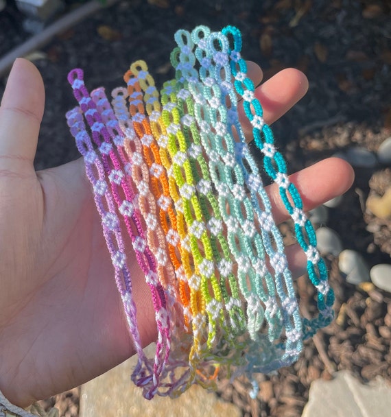 Rainbow chain link bracelet – Daisy Beads & Co