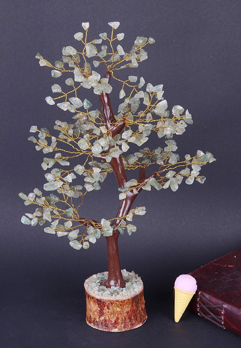 Gemstone Tree Green Jade Gemstone Bonsai Money Tree Healing Etsy