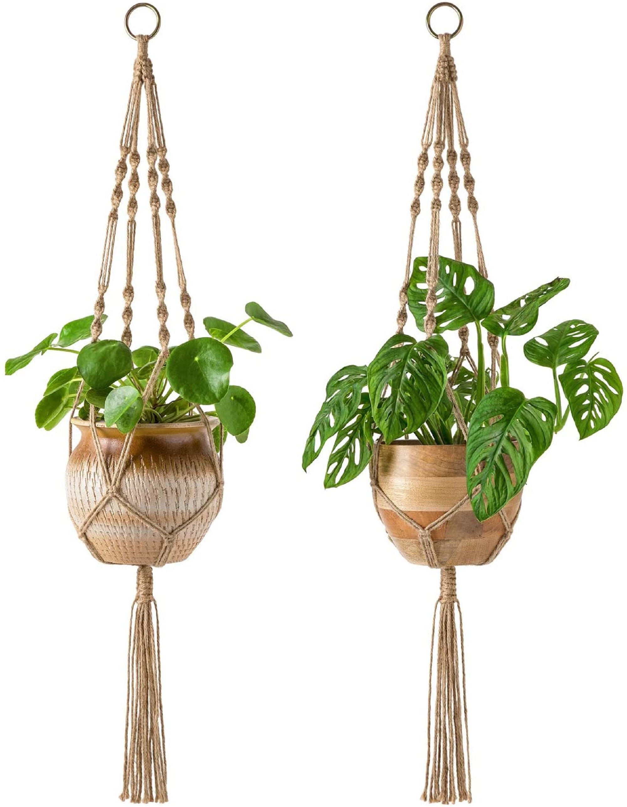 Jute Macrame Plant Hanger Vintage Planter Hemp Plant Hanger Etsy