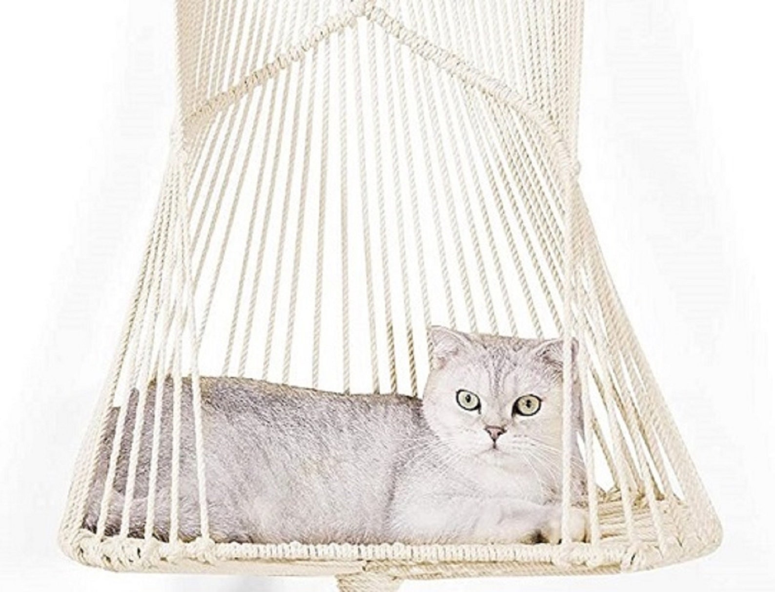 cama para gatos en macrame
