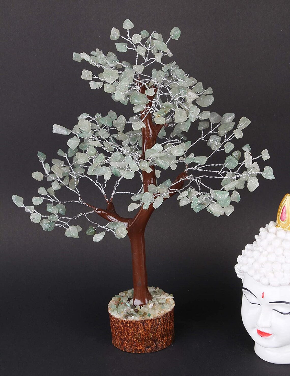 Gemstone Tree Green Jade Gemstone Bonsai Money Tree Healing Etsy