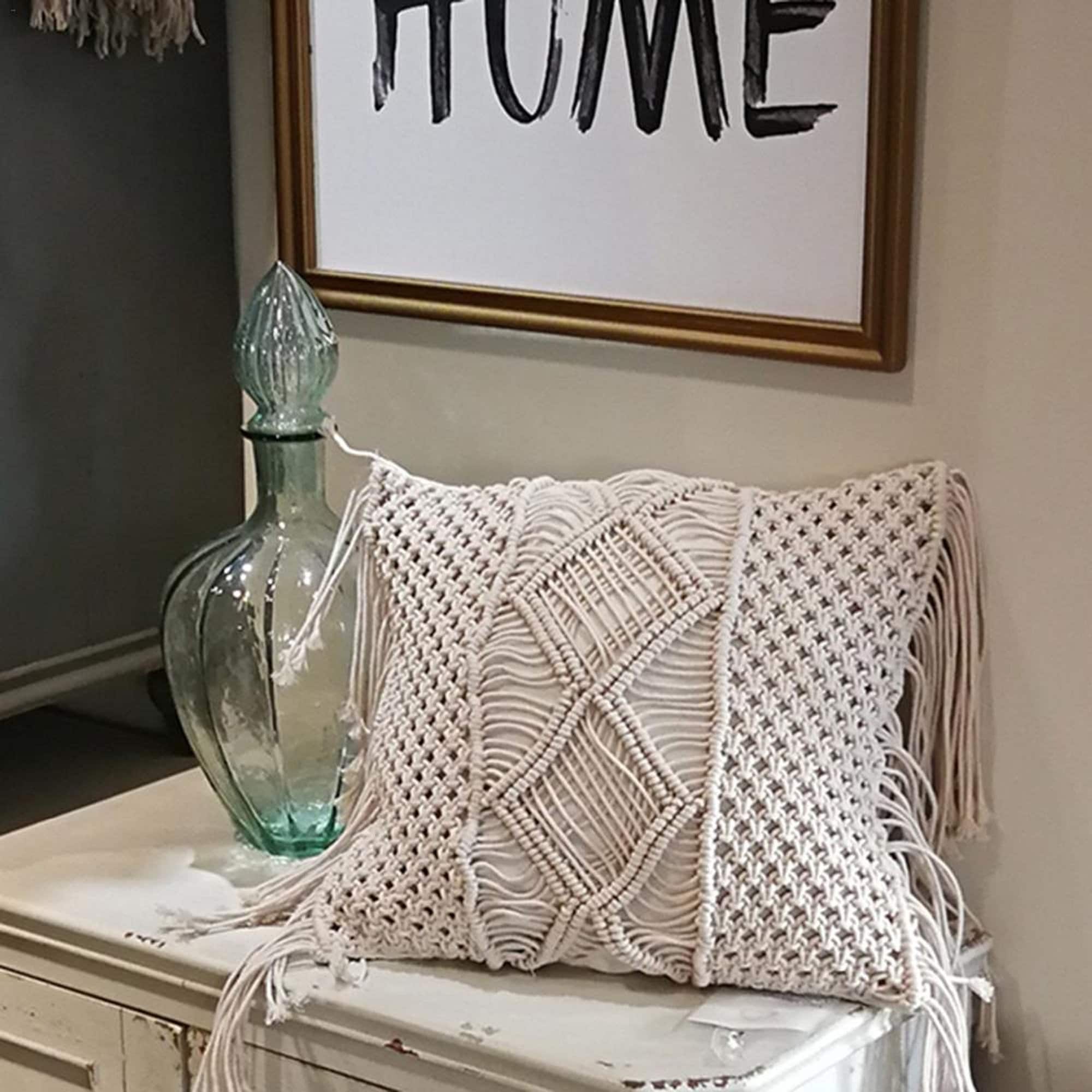 Macrame Cushion Cover Woven Pillow Covers Macrame Cushion Etsy