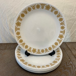 Vintage Corel Butterfly Gold Dinner Plates 10"de diámetro conjunto de 8