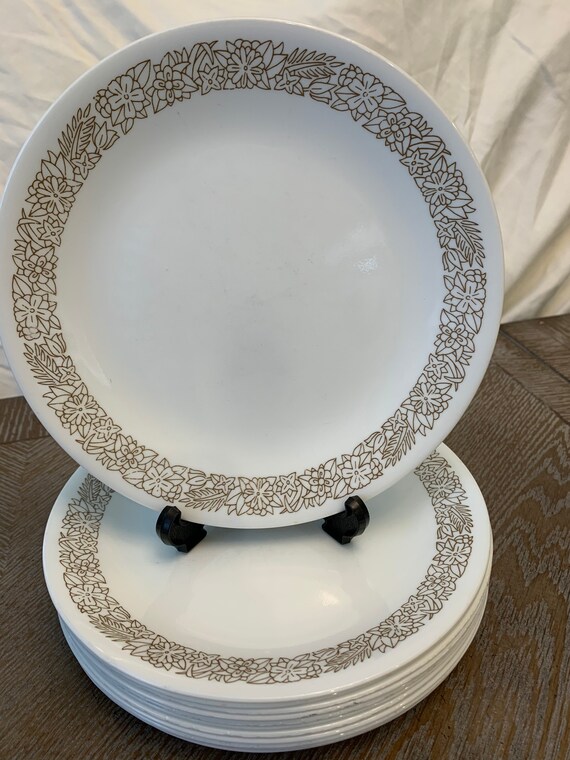 Vintage Corelle Plates Woodland Brown Salad Plates Set of