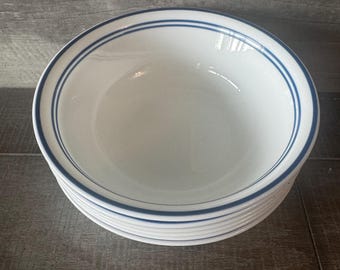 Corelle White blue trim Small Cereal Bowl 6” X 2” (6 pcs)