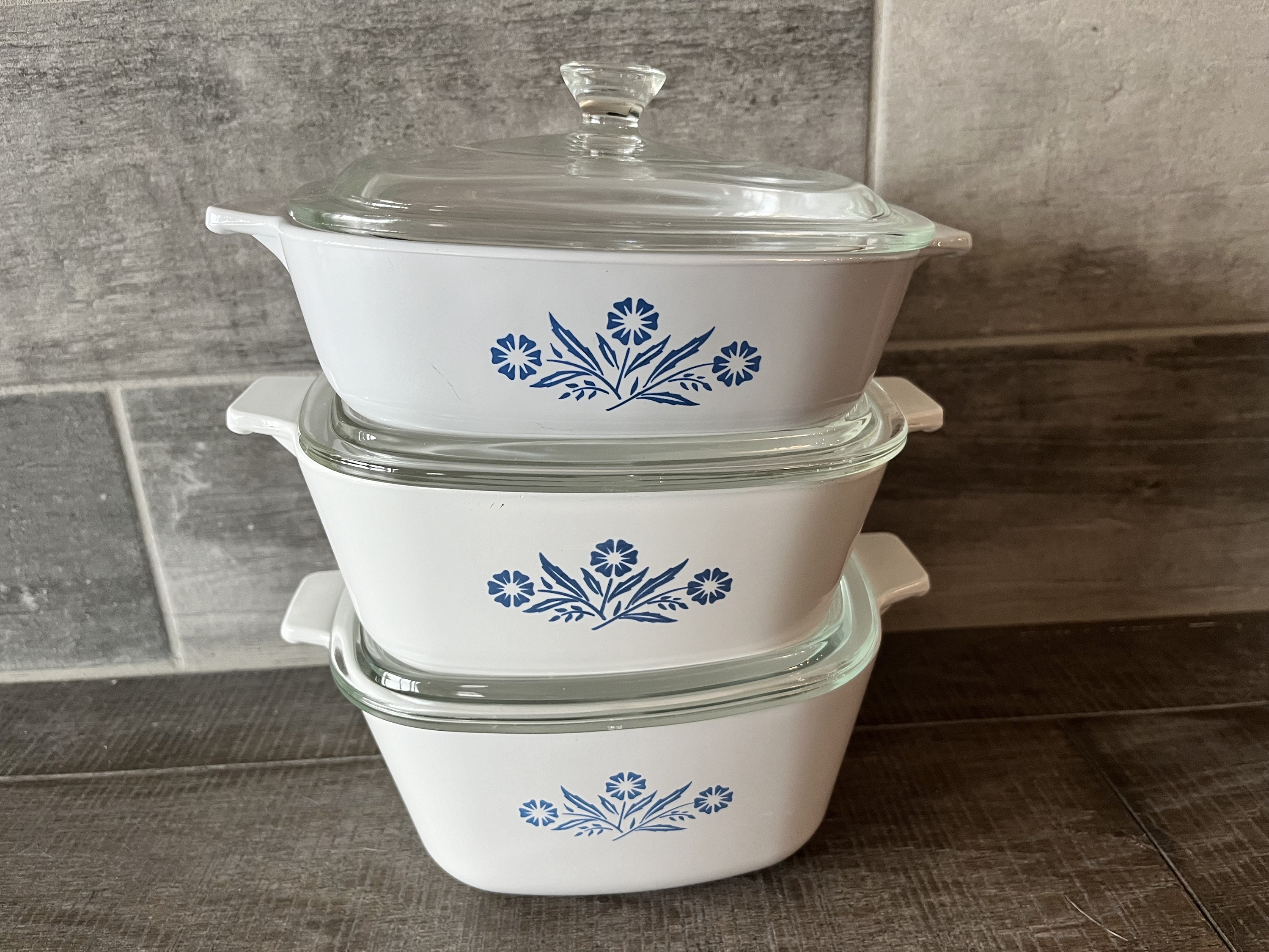 【CorningWare コーンフラワー キャセロール 3点セット】 Vintage Corning Ware Wildflower Casseroles 6 Piece SET of 3