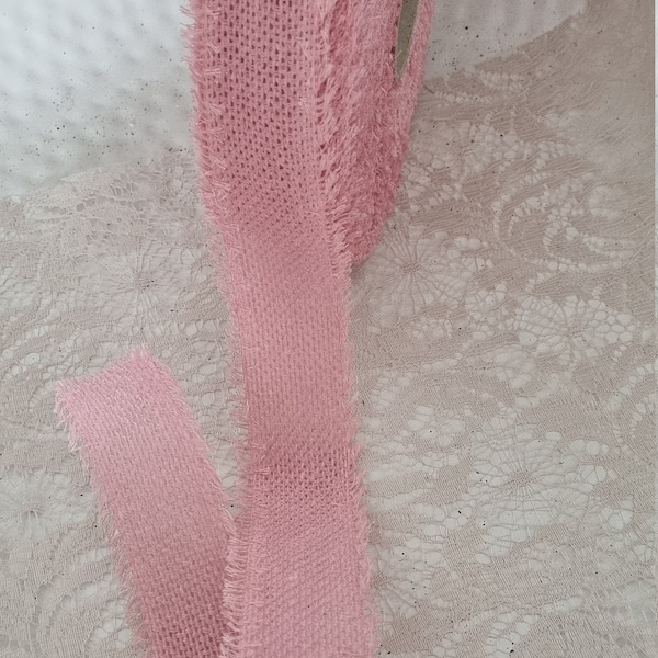 5 Meter Juteband "Rustico", 4cm breit, rosa