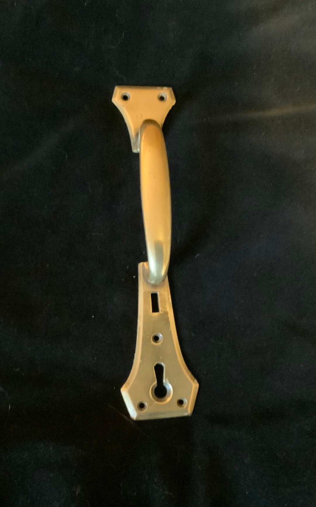 Antique Brass Door Pull Handle With Triangular Finials 11 Long 2 Wide Single Door Handle Old