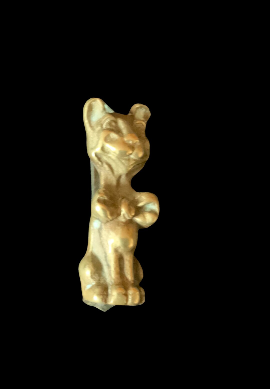 Antique Old Vintage Brass Grinning Cheshire Cat Door Knocker 3 1/2high X 1 Wide Hardware for