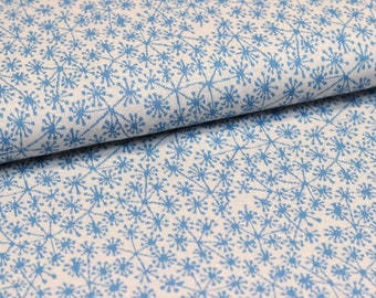 Reste 0,7 m VENTE lillestoff Jaquard Dandelions gris bleu tricoté tissu