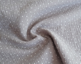 Muslin 0.5 m light gray with white dots gray