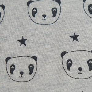 Sommersweat Panda auf grau meliert 0,5m French Terry Bild 4