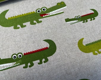 Decorative fabric linen look crocodile