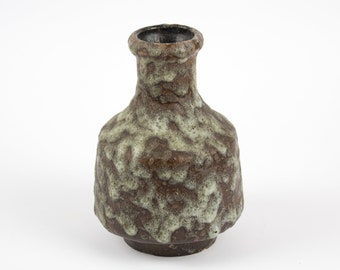 Vintage Vase mit ansprechender Glasur, ES Keramik, 60er, 70er, Emons & Söhne, Fat Lava, Sammler, grau, braun, 640-15