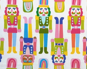 Christmas Fabric Canvas Nutcracker | Cotton Canvas 150 cm wide | Fabric for Gift Bags, Placemats & Christmas Decorations