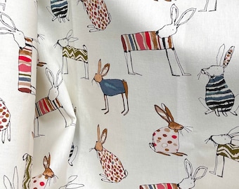 Decorative fabric "Hop" rabbits COTTON