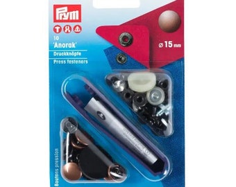 Prym Nähfrei Druckknöpfe Anorak 15 mm (verschiedene Farben zur Auswahl)