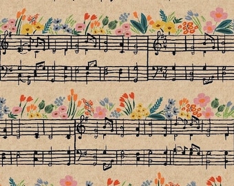 Bramble - Music Notes - COTTON + STEEL CANVAS natur