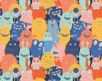 FLANELL Monster Parade Baumwolle von Art Gallery Fabrics Kollektion: MonsterVille