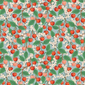 Rifle Paper Co. – Orchard – Cherry Blossom in Light Blue Baumwollstoff