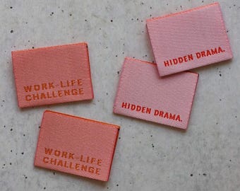 Edición WORK LIFE CHALLENGE aceptada #morelabel – etiquetas tejidas geniales (4 unidades) de Prülla & Ännisews