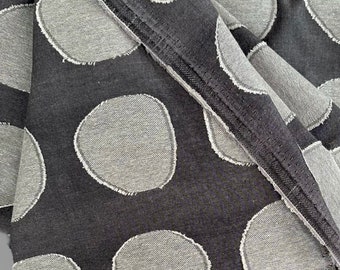 Jacquard Cut Kreise ANTHRAZIT / GRAU leichte Baumwolle