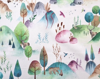 Decorative fabric Woodland Walk Candyfloss SOLID COTTON