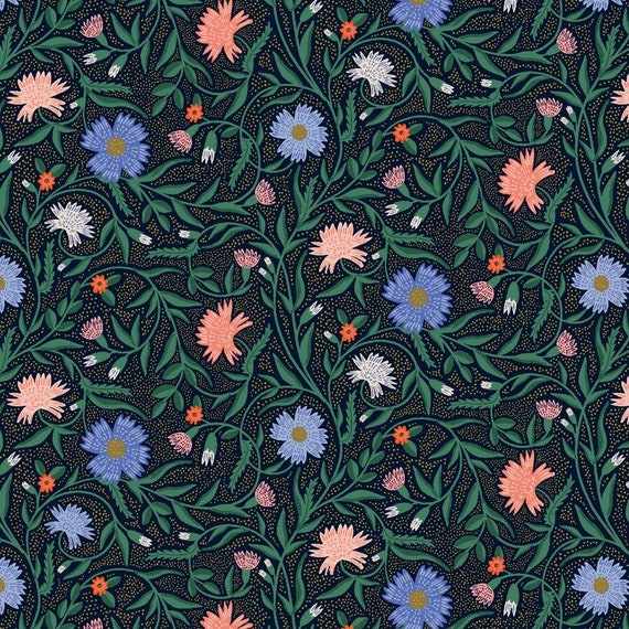 Vintage Garden: Aster in Navy **ALMOST GONE** Vintage Garden: Aster in Navy **ALMOST GONE**