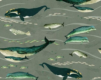 Baumwolle Faroe Whales Windham Fabrics STORMY